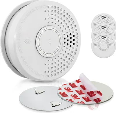 Produktbild von SHD by OneConcept Rauchmelder mit Magnethalterung, 4x Mini-Rauchmelder, Feuermelder mit Batterie, Rauchmelder für Küche, Büro, Wohnwagen, 4er-Set Brandmelder mit Testfunktion & Stummschaltung