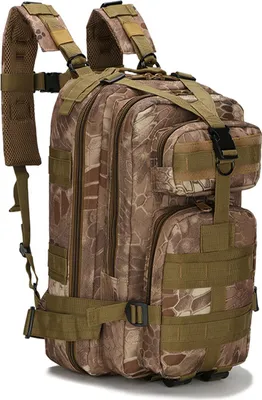 Produktbild von Camouflage Outdoor Wandertasche Camo Camping Jagd Rucksack Doppel Reißverschluss Sport Pack Training Ausrüstung Python Mud Color