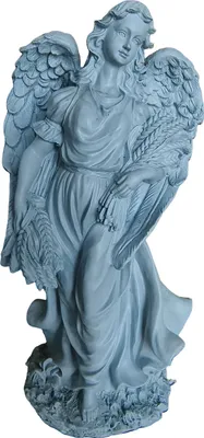 Immagine prodotto di Relaxdays Angelo funerario, XXL, pietra sintetica, resistente alle intemperie, al gelo e ai raggi UV, A x L x P: 46,5x23x14 cm, decorazione funeraria, grande