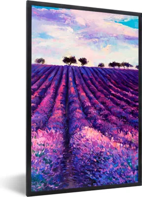 Produktbild von MuchoWow® Gerahmtes Poster Ölfarbe - Malerei - Blumen 60x90 cm - Poster mit Schwarzem Bilderrahmen Wandposter Rahmen Foto Bilder - Kunst