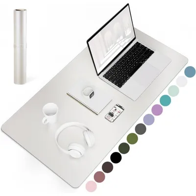 Productafbeelding van Bureauonderlegger, muismat, leer, suède, champagnekleurig, 80x40 cm