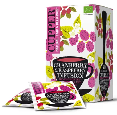 Obrázek produktu pro Cupper®Ovocně-bylinný čaj porcovaný brusinka & malina (20ks), 103218