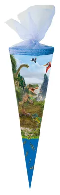 Produktbild von Nestler Schultüte 50cm rund Tüllverschluss mit Textilborte Schleich® - Dinosaurs 2