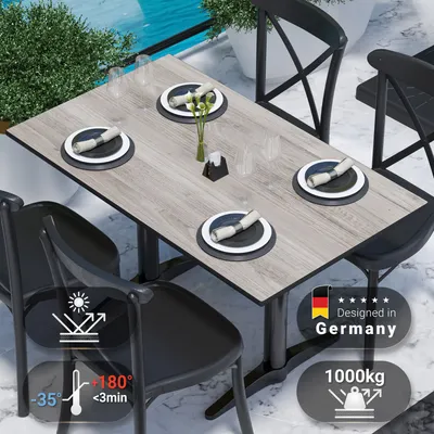 Produktbild von COMPACT | Gastro HPL Tischplatte | B:T 120 x 70 cm | Eiche-Weiß | Rechteckig | Gastro HPL Tischplatte