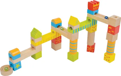 Produktbild von 32 teilige Holz - Murmelbahn / Kugelbahn / Marble Run von Lelin 10121