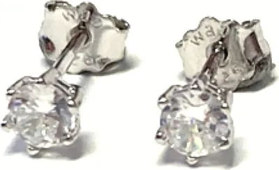 Produktbild von Ohrstecker Silber 925 rhodiniert Zirkionia Klassiker Solitär 5mm