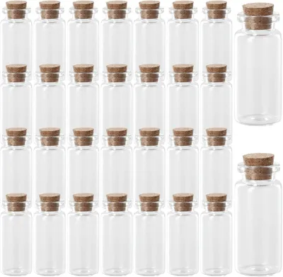 Obrázok produktu pre Mini Sklenené Fľaše 30 ks, 10 ml, s Zátkami, na Dekoráciu, Umenie a Remeslá
