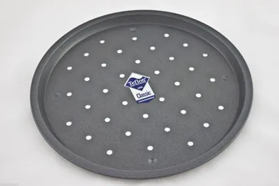 Imagen del producto de Plato para pizza antiadherente, perforado, juego de 6 moldes, fabricado en acero de 0,6 mm de grosor, con revestimiento antiadherente de PTFE, no apto para lavavajillas