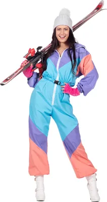 Produktbild von 80er Jahre Retro Ski-Anzug Damen Kostüm Overall Einteiler, Größe:40