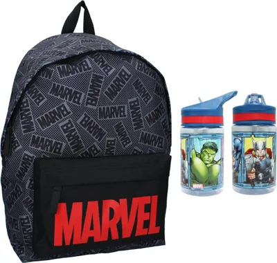 Produktbild von Marvel Jungen Rucksack Backpack Tasche plus Trinkflasche Gr.43x30x14 cm