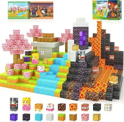Produktbild von Magnetische Bausteine,84 Teile Magnetbausteine Kinder,Magnetische Spielzeug Magnetspielzeug Magnete Kinder,Spielzeug ab 3 4 5 6 7 8 9 Jahre Jungen und Maedchen,Hellrosa