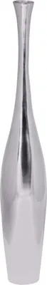 Image de Vase décoratif FineBuy 75 cm - Décoration en aluminium - Décoration d'intérieur moderne - Vase à fleurs - Couleur argent - Décoration de table - Vase design - Vase de table