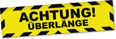 Produktbild von PantherPixel Achtung Überlänge Magnetschild Auto LKW Warnhinweis Magnetfolie Geschenkidee 30 x 8 cm STANDARDFARBFOLIEN