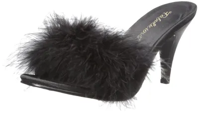 Produktbild von Fabulicious AMOUR-03, Damen Sandalen, Schwarz (Blk satin-fur), EU 46 (UK 13) (US