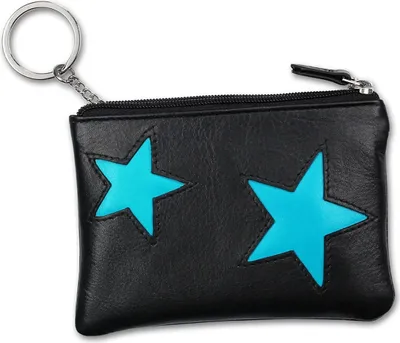 Produktbild von DrachenLeder Etui Brieftasche schwarz türkis Schlüsseltasche D2OPS904T
