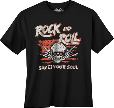 Produktbild von Iron Stitch Übergrößen T-Shirt schwarz Rock Skull