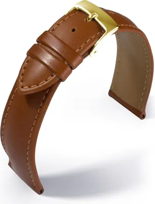 Produktbild von Barington Kalb Resisto Uhrenarmband braun Leder schmutzabweisend, Stegbreite:12mm, Schließe:Gelbgolden
