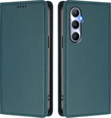 Produktbild von Handyhülle für Realme C65 4G, Kunstleder Klapphülle Stoßfeste Magnetische Hülle mit Ständer Grün