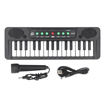 Image de Piano électronique pour enfants à 31 touches, deux modes de puissance, chansons de démonstration, effets sonores rythmiques, réglage du volume, clavier enfant avec microphone