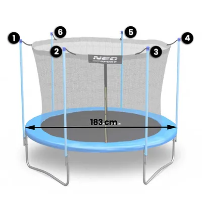 Produktbild von Siatka wewnętrzna do trampolin 183cm 6ft Neo-Sport