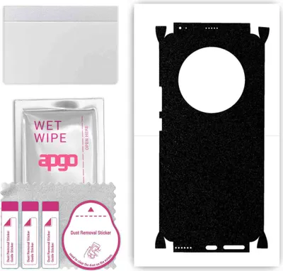 Produktbild von apgo Rückseite + Seiten Schutzfolie, Skin, kompatibel mit Honor Magic4 Pro, Hinten Displayschutzfolie aus Vinylfolie, kratzfest, einfache Montage - Mattschwarz