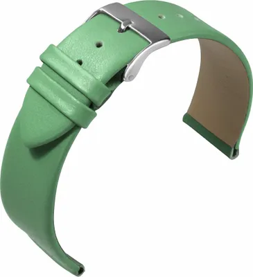 Produktbild von Eulit Nappa Fashion Uhrenarmband Kalbsleder grün hautfreundlich, Stegbreite:20mm, Schließe:Silbern