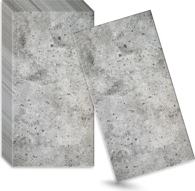Produktbild von 3D Wandpaneele Grau 12 Stück / 6 m² | Deckenpaneele aus Polystyrol | 100 × 50 cm | Dekorplatten in Betonoptik | Verdico