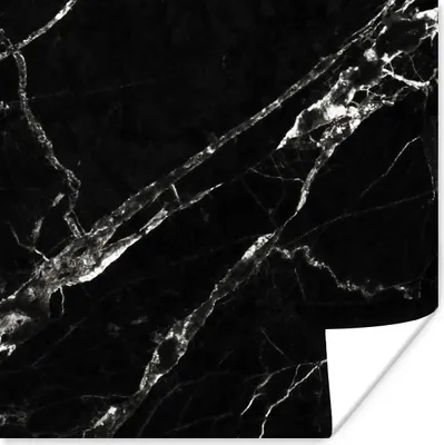 Produktbild von MuchoWow® Poster Weiß - Marmor - Schwarz - Steine 75x75 cm - Wand Dekoration