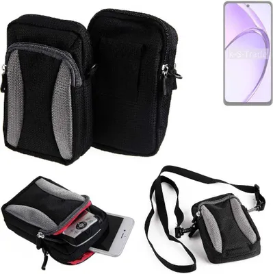Produktbild von K-S-Trade Holster Schutz Hülle kompatibel mit Oppo A3 CPH2669 Handy Hülle Gürteltasche Umhängetasche mit Zusatzfach schwarz