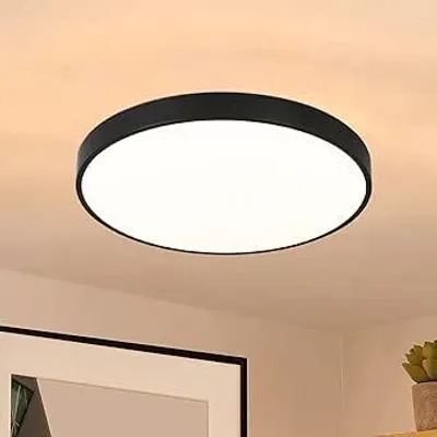 Produktbild von ZMH LED Deckenleuchte Schwarz Deckenlampe - 12W  Warmweiß Küchenlampe Flach IP44  21cm Rund Modern Flurlampe für Wohnzimmer