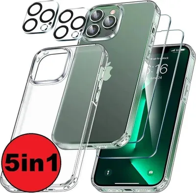 Produktbild von 5in1 Set Für iPhone 16 Hülle Kameraschutz Schutzglas