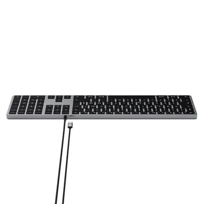 Zdjęcie produktu dla Satechi Slim W3, Przewodowa, USB, QWERTZ, Aluminium, Czarny
