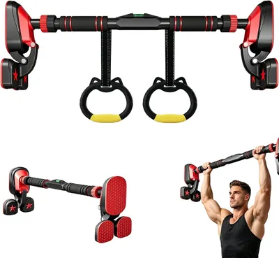 Productafbeelding van Trekstang voor deurkozijnen, verstelbaar, met antisliphandgrepen, geschikt tot 250 kg, voor training van het bovenlichaam