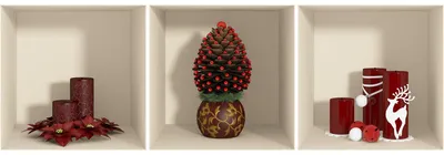Image de Autocollant de Noël avec effet 3D, 40 x 120 cm
