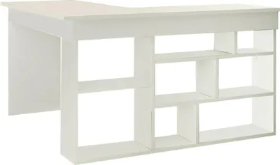 Produktbild von Schreibtisch Dfavasul, Mehrzweckschreibtisch, Bürotisch für PC, Eckschreibtisch, 129x120h72 cm, Weiß