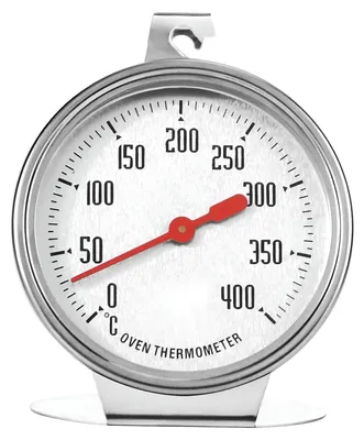 Produktbild von Backofenthermometer - Edelstahl mit großem Zifferblatt - Messbereich 0°C bis 400°C - Für Backofen, BBQ und Kochen
