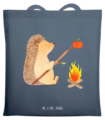 Produktbild von Mr. & Mrs. Panda Schultasche Igel Grillen - Indigo Blue - Geschenk, Motivation, Tote Bag, Jutebeutel, Ziele, Tasche, Arbeitslos, Shopping, Spruch, Lustige Sprüche