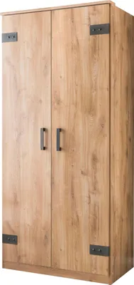 Image de 64373 Liverpool Armoire 2 portes chêne à planches / graphite