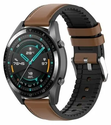 Produktbild von By Qubix Leder + Silikonarmband - Braun - passend für Samsung Galaxy watch 7 / Galaxy Watch FE - 40 mm & 44 mm