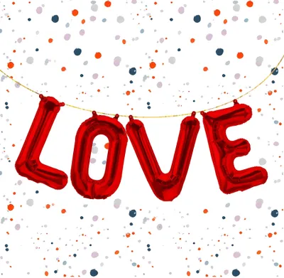 Produktbild von Folienballon Schriftzug Love, Rot, ca. 40 cm für Luftbefüllung