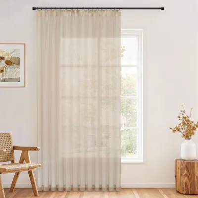 Produktbild von Beige Halbtransparente Vorhänge - 300 x 290 cm für Wohnzimmer