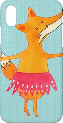 Produktbild von Mr. & Mrs. Panda Iphone 10 Handyhülle Fuchs Ballerina - Türkis Pastell - Geschenk, Geburtstag, Ballett, Cover, Handy, X, Case