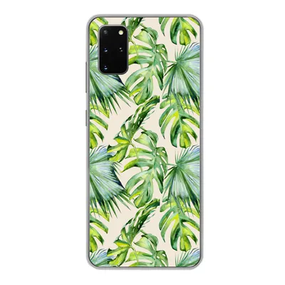 Produktbild von MuchoWow® Handyhülle Schutzhülle Hülle für Samsung Galaxy S20 Plus Blätter - Muster - Monstera Silikon Softcase Handy Hülle - Hartschale
