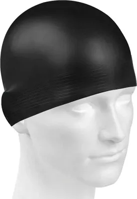 Produktbild von Madwave Latex Solid Badekappe Schwarz  Schwarz One Size