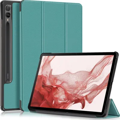 Produktbild von Mobigear Tri-Fold  Samsung Galaxy Tab S9 Plus Hülle Klapphülle + Stifthalter - Grün