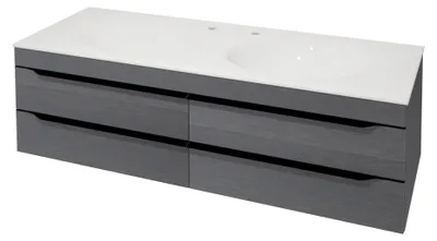Immagine prodotto di Mobile bagno Kolpa MALAYA con doppio lavabo, modello OUM 140, colore grigio scuro