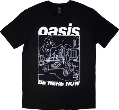 Obrázek produktu pro Oasis Be Here Now Line Drawing Black XL Tričko