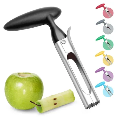 Produktbild von Apfelentkerner, Apfelentkerner mit ABS-Griff und gezahnter Edelstahlklinge, Kernentkerner, Schwarz