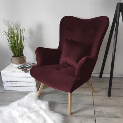 Obrázek produktu pro Křeslo ušák SANDON 3 - vínové