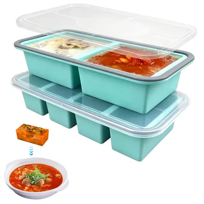 Silikon-Gefrierformen 2er-Set, 2000 ml, BPA-frei, mit Deckel
